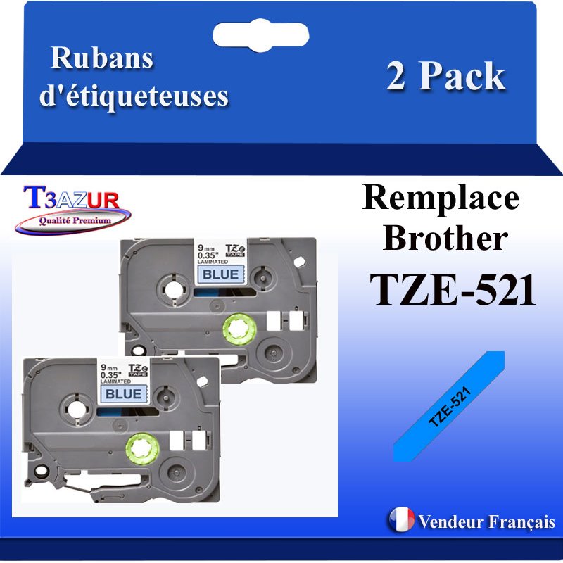Ruban générique Brother TZE-521 (TZ-521)- Noire/Bleue- 9mm * 8m Ruban générique Brother TZE-521 (TZ-521)- Noire/Bleue- 9mm * 8m