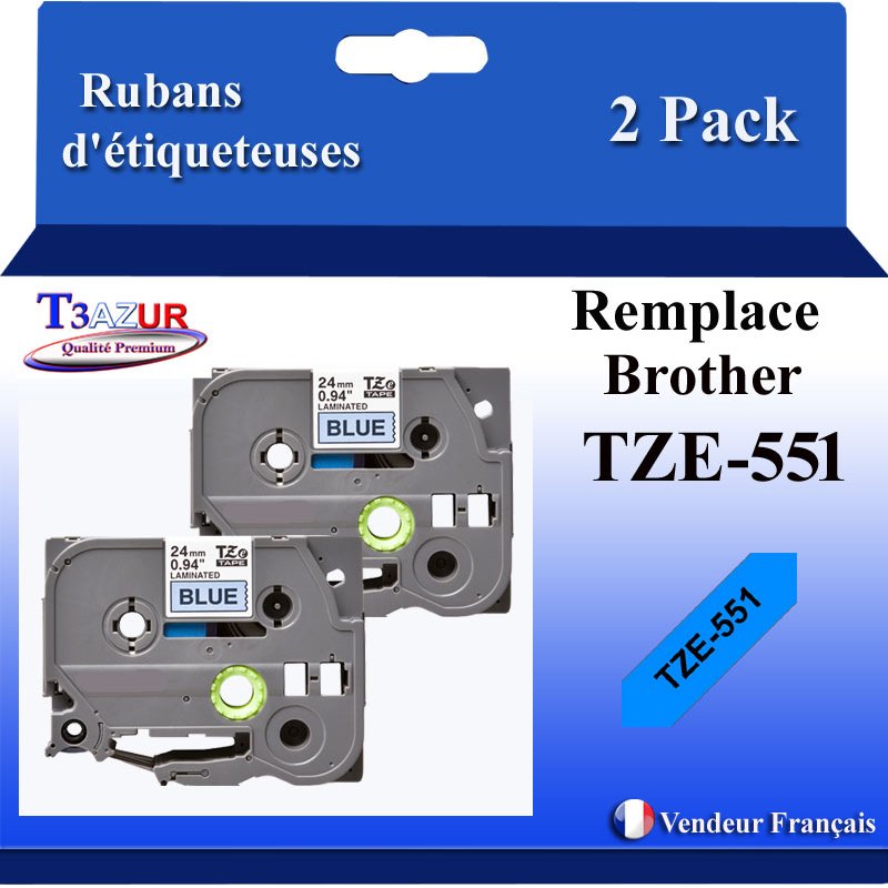 Ruban générique Brother TZE-535 (TZ-535)- Blanche/Bleue- 12mm * 8m Ruban générique Brother TZE-535 (TZ-535)- Blanche/Bleue- 12mm * 8m