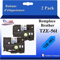 Ruban générique Brother TZE-535 (TZ-535)- Blanche/Bleue- 12mm * 8m