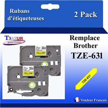 Ruban générique Brother TZE-631 (TZ-631)- Noire/Jaune-12mm * 8m