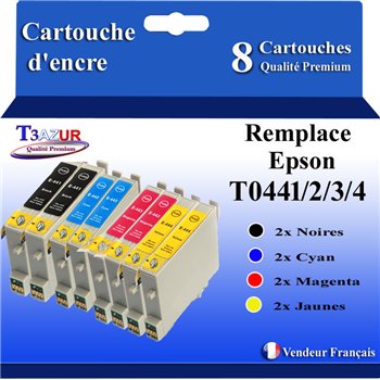 Lot de 4 Cartouches compatibles Epson T0441 / T0442 / T0443 / T0444