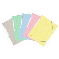 Lot de 100 Chemises à élastiques Oxford Top File+ A4 - Couverture souple - 3 rabats - Dos 20 mm - Couleurs assorties (100)