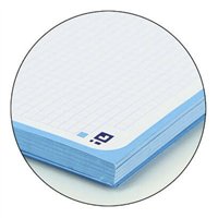 Lot de 10 Cahier à spirales Oxford Europeanbook 1, format A4+, quadrillé 5 x 5 mm, 80 feuilles, bande colorée - Turquoise