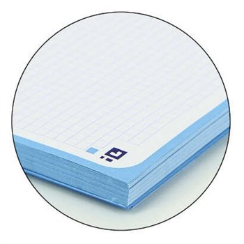 Lot de 10 Cahier à spirales Oxford Europeanbook 1, format A4+, quadrillé 5 x 5 mm, 80 feuilles, bande colorée - Turquoise