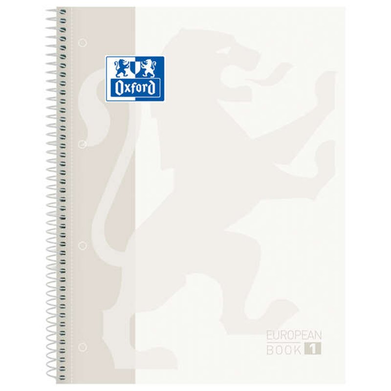 Lot de 10 Cahier à spirales Oxford Europeanbook 1, format A4+, quadrillé 5 x 5 mm, 80 feuilles, bande colorée - Blanc Lot de 10 Cahier à spirales Oxford Europeanbook 1, format A4+, quadrillé 5 x 5 mm, 80 feuilles, bande colorée - Blanc