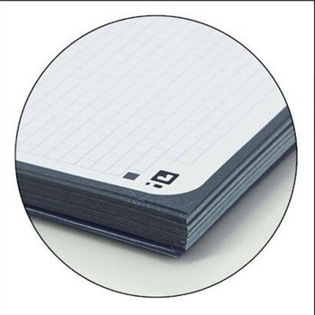Lot de 10 Cahier à spirales Oxford Europeanbook 1, format A4+, quadrillé 5 x 5 mm, 80 feuilles, bande colorée - Noir