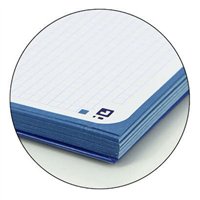 Lot de 10 Cahier à spirales Oxford Europeanbook 1, format A4+, quadrillé 5 x 5 mm, 80 feuilles, bande colorée - Bleu marine