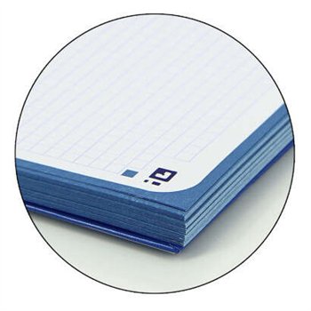 Lot de 10 Cahier à spirales Oxford Europeanbook 1, format A4+, quadrillé 5 x 5 mm, 80 feuilles, bande colorée - Bleu marine
