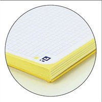 Lot de 10 Cahier à spirales Oxford Europeanbook 1, format A4+, quadrillé 5 x 5 mm, 80 feuilles, bande colorée - Jaune