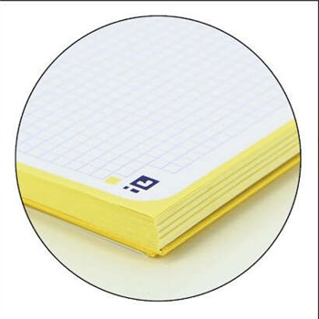Lot de 10 Cahier à spirales Oxford Europeanbook 1, format A4+, quadrillé 5 x 5 mm, 80 feuilles, bande colorée - Jaune