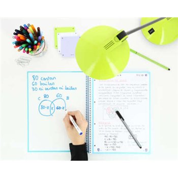 Lot de 10 Cahier à spirales Oxford Europeanbook 1, format A4+, quadrillé 5 x 5 mm, 80 feuilles, bande colorée - Jaune
