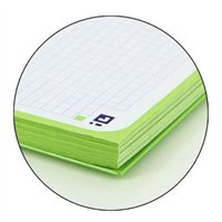 Lot de 10 Cahier à spirales Oxford Europeanbook 1, format A4+, quadrillé 5 x 5 mm, 80 feuilles, bande colorée - Vert pomme