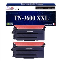 Lot de 2 Toners compatibles Brother TN3600 XXL Noir- 11 000 pages