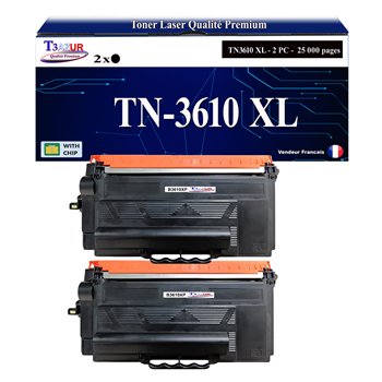 Toner compatible Brother TN3610 XL Noir- 25 000 pages