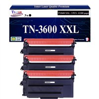 Lot de 2 Toners compatibles Brother TN3600 XXL Noir- 11 000 pages