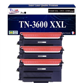 Lot de 2 Toners compatibles Brother TN3600 XXL Noir- 11 000 pages