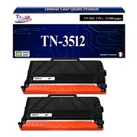 2x Toners compatibles Brother TN3512 Noir- 12 000 pages