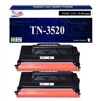 2x Toners compatibles Brother TN3520 Noir- 20 000 pages
