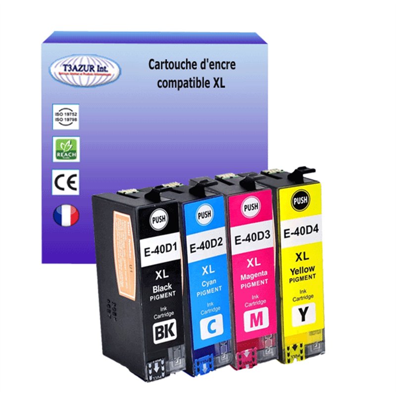 Cartouche d'encre générique Epson T40D1 (C13T40D140 / C13T40C140) - Noire (66ml)