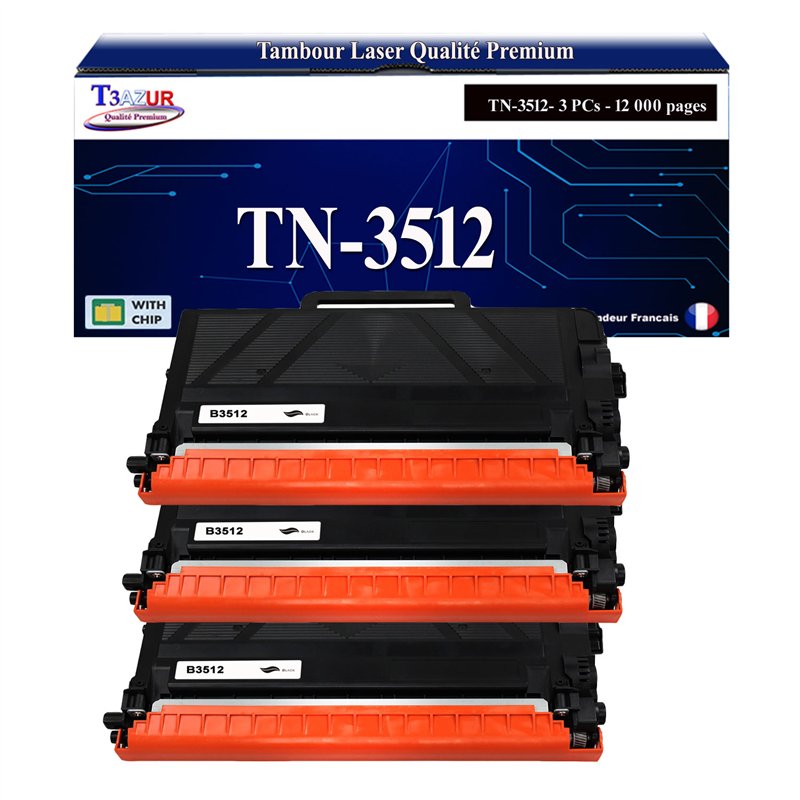 2x Toners compatibles Brother TN3512 Noir- 12 000 pages 2x Toners compatibles Brother TN3512 Noir- 12 000 pages