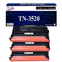 2x Toners compatibles Brother TN3520 Noir- 20 000 pages