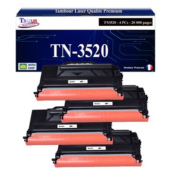 2x Toners compatibles Brother TN3520 Noir- 20 000 pages