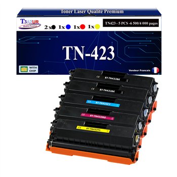 Lot de 5 Toners compatibles Brother TN421/ TN423/ TN426