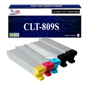Lot de 4 Toners compatibles Samsung CLT-K809S, CLT-C809S, CLT-M809S, CLT-Y809S