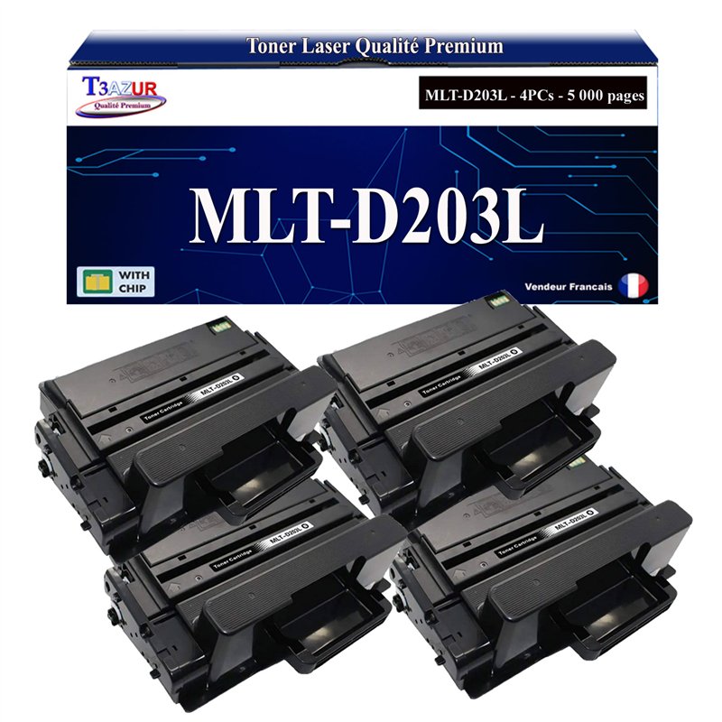Lot de 2 Toners compatibles Samsung MLT-D203L/MLT-D203S (SU897A/SU911A) - 5 000 pages
