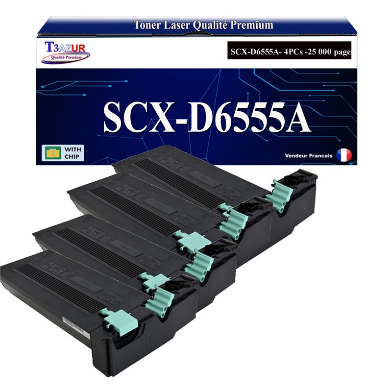 Lot de 2 Toners compatibles Samsung SCX6555N/SCX6545N (SCX-D6555A/SV208A)- 25 000 pages