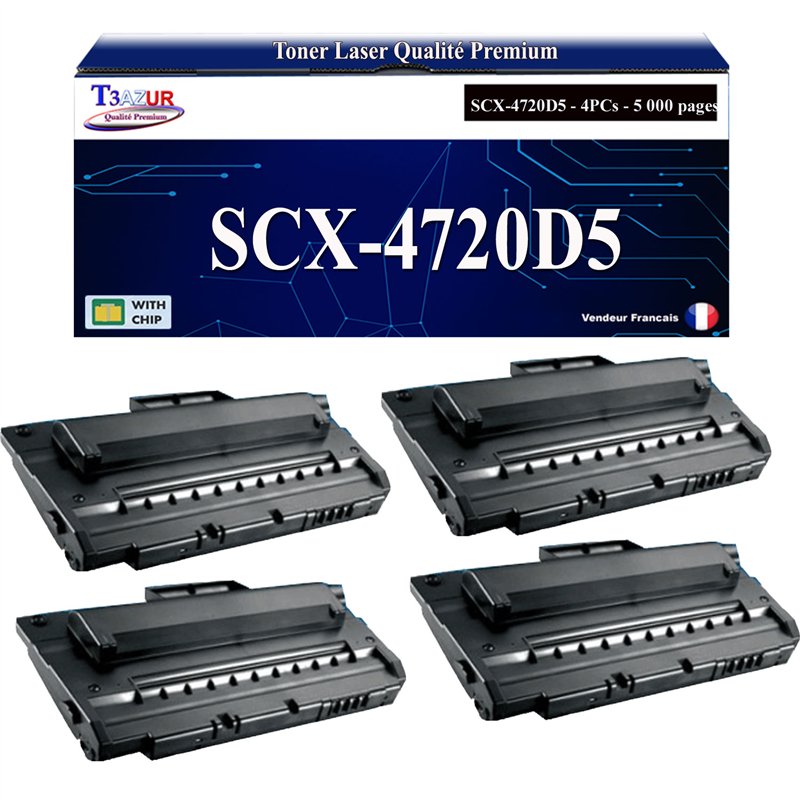 Lot de 2 Toners compatibles Samsung SCX4720 (SCX-4720D5)- 5 000 pages