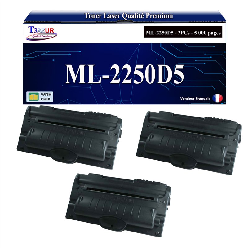 Lot de 2 Toners compatibles Samsung ML2250/ML2251 (ML-2250D5) - 5 000 pages