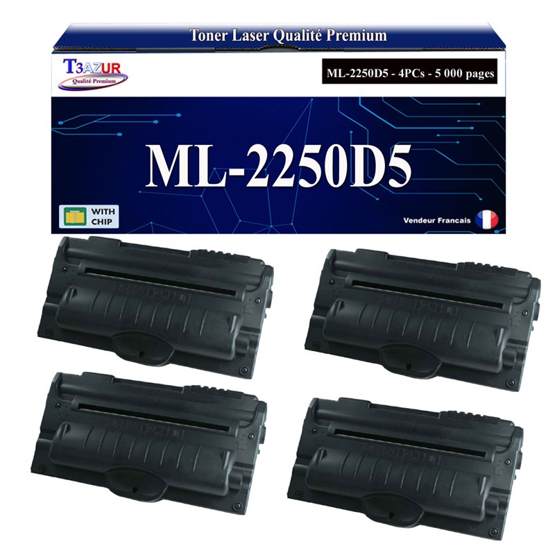 Lot de 2 Toners compatibles Samsung ML2250/ML2251 (ML-2250D5) - 5 000 pages