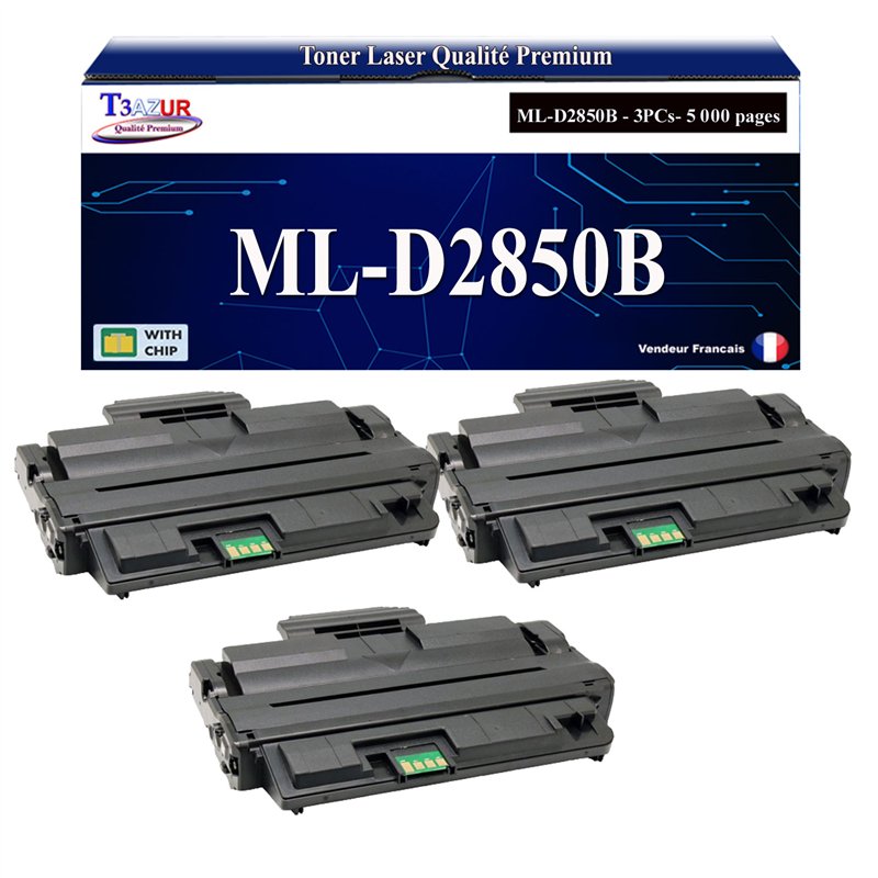 Lot de 2 Toners compatibles Samsung ML2850 (ML-D2850B/ML-D2850A/SU654A/SU646A) - 5 000 pages