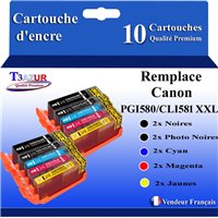 Lot de 10 Cartouches Compatibles Canon PGI-580/CLI851 XXL (2N+2PBK+2C+2M+2J)