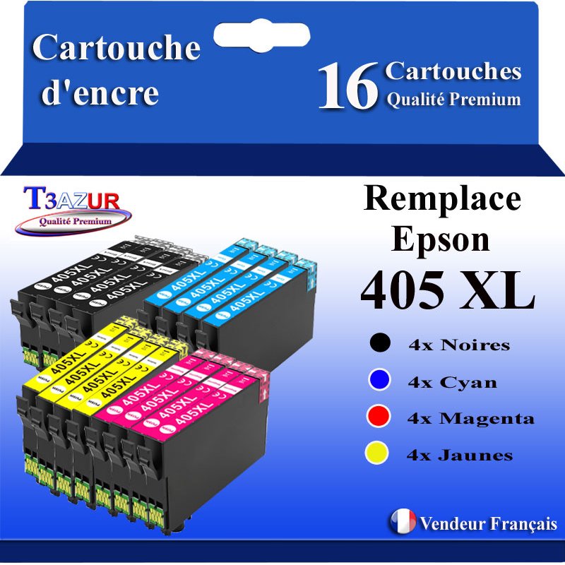 Lot de 16 Cartouches compatibles Epson 405 XL- 1 100 pages Lot de 16 Cartouches compatibles Epson 405 XL- 1 100 pages