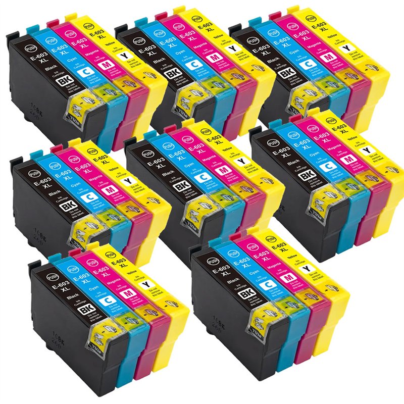 Lot de 32 Cartouches compatibles Epson T603XL (4N+4C+4M+4J)