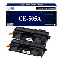 Lot de 2 Toners compatibles HP CE505A/CF280A (05A/80A) - 2 300 pages