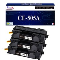 Lot de 3 Toners compatibles HP CE505A/CF280A (05A/80A) - 2 300 pages