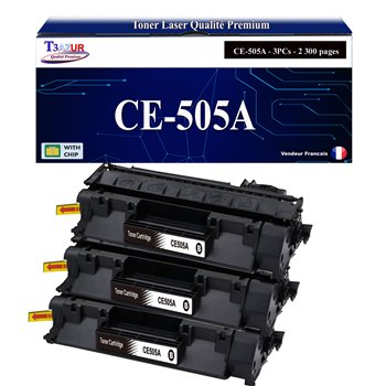 Lot de 3 Toners compatibles HP CE505A/CF280A (05A/80A) - 2 300 pages