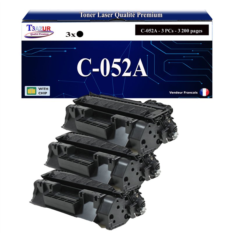 3x Toners compatibles avec Canon 052 (2199C002) - 3 200 pages 3x Toners compatibles avec Canon 052 (2199C002) - 3 200 pages