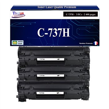 Lot de 3 Toner compatible avec Canon 737 (9435B002)- 2 400 pages
