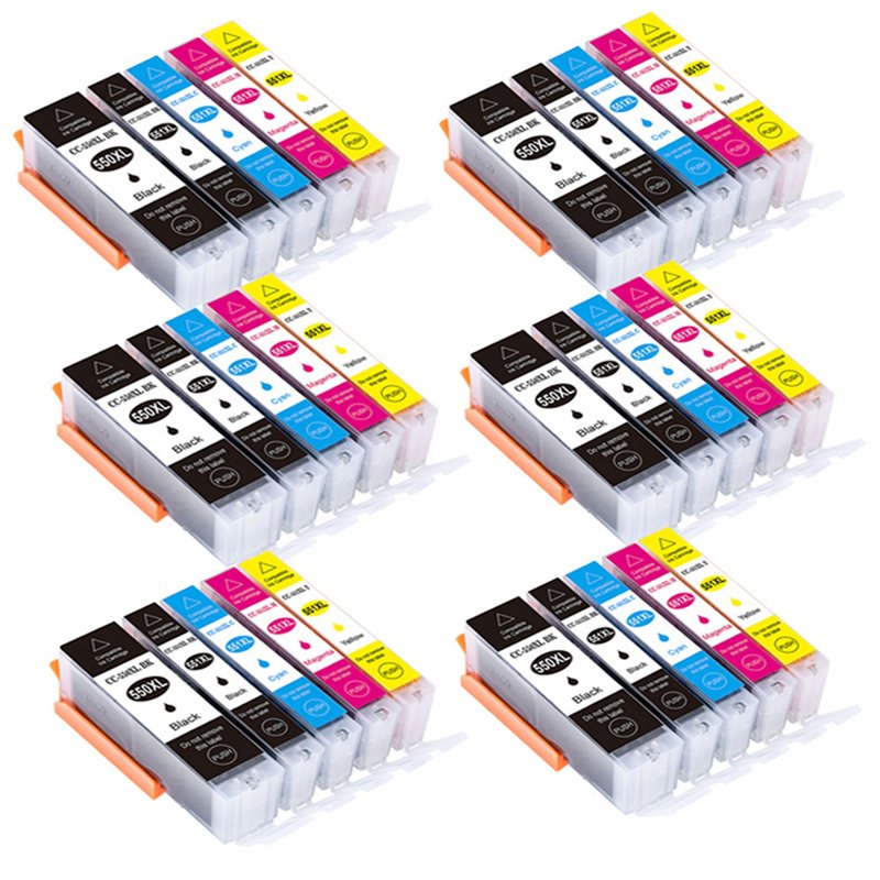 Lot de 30 Cartouches compatibles pour Canon PGI-550 XL / CLI-551 XL (avec puce)