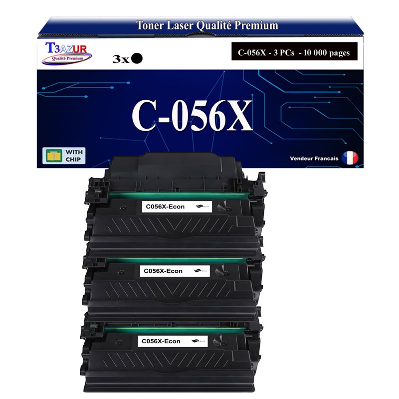 3x Toners compatibles avec Canon 056X (3007C002) - 10 000 pages