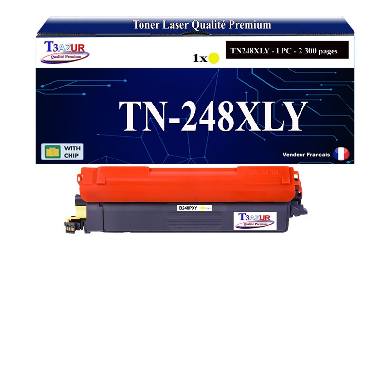 Toner compatible Brother TN248XLY - Jaune -2 300 pages