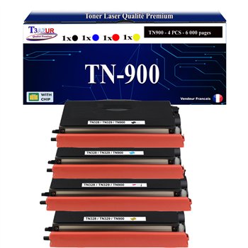 Lot de 4 Toners compatibles Brother TN900