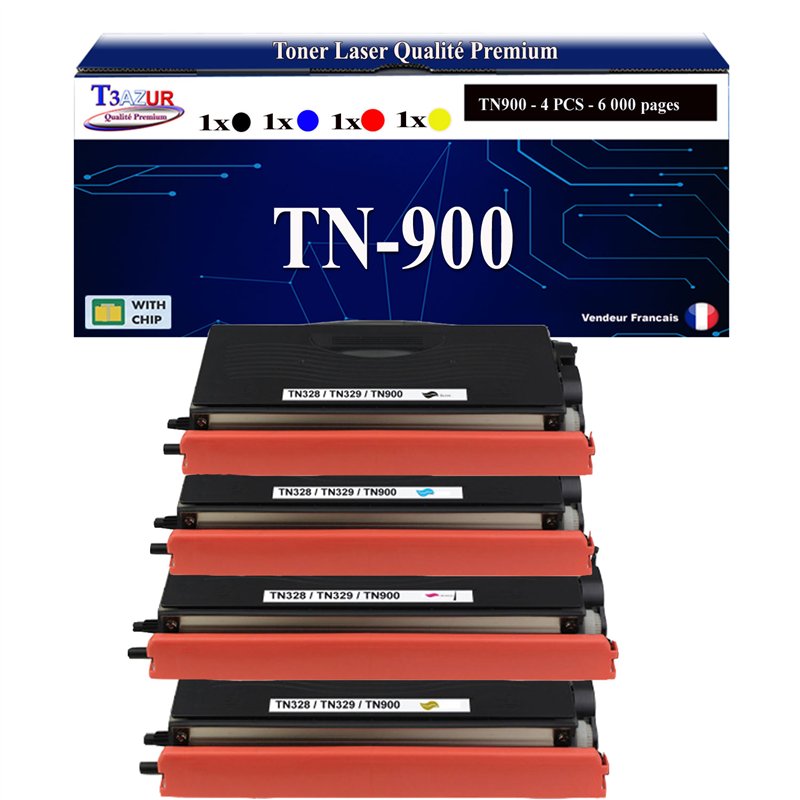 Lot de 4 Toners compatibles Brother TN900