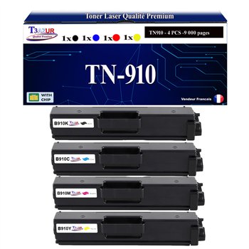 Lot de 4 toners compatibles Brother TN910
