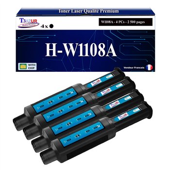 Lot de 2 Toners compatibles HP W1108A (108A)