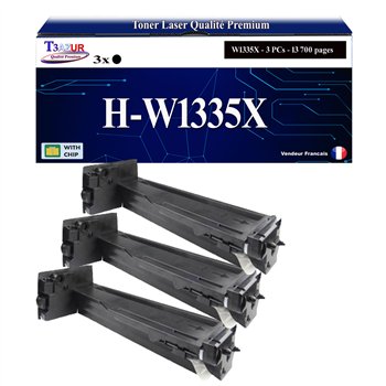 3x Toners compatibles HP 335X (W1335X) Noir -13 700 pages